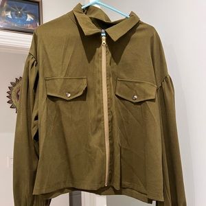 Olive Cropped Jacket